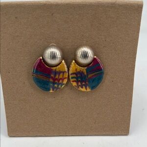 Vintage 1980’s Colorful Geometric Earrings